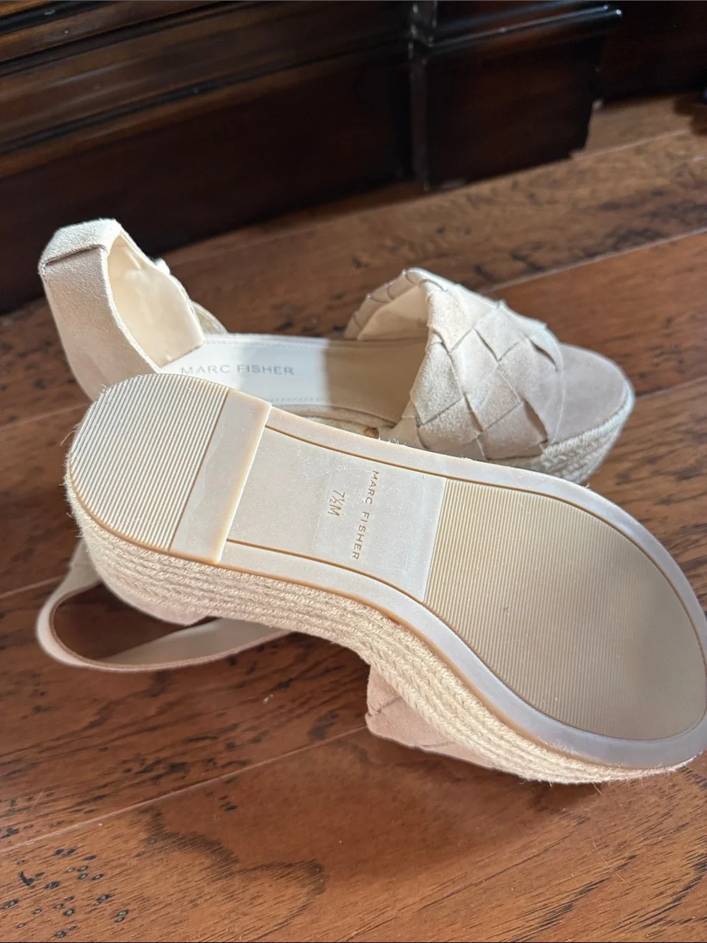 Marc Fisher Suede Woven Espadrille Wedge Sandals